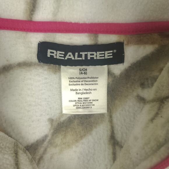 Realtree Quarter Zip Fleece Pullover Womens S White Camo Pink Trim - Picture 2 of 12